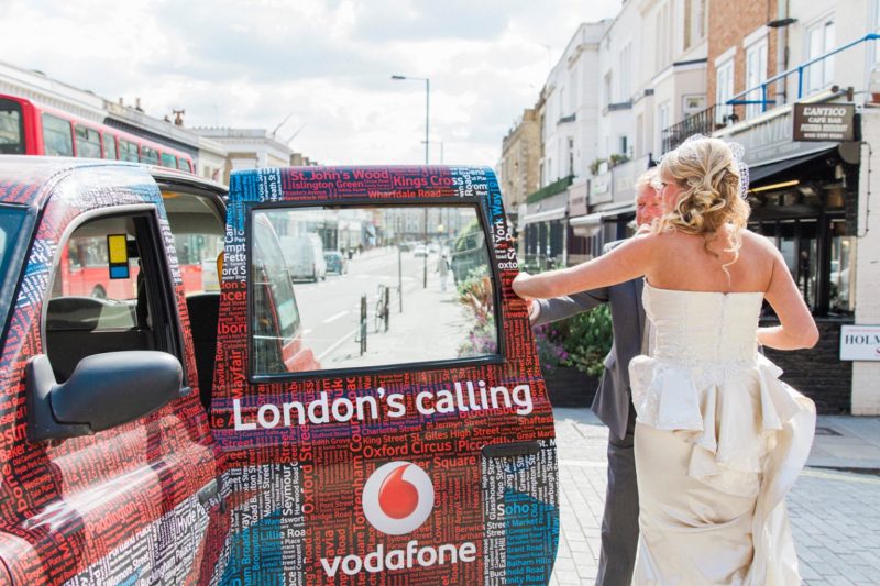 London Bride Hailing A Cab