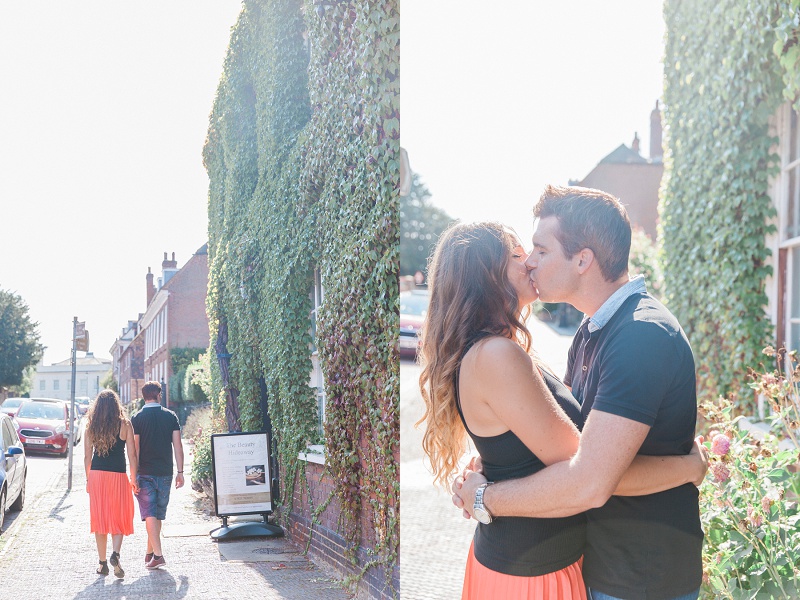 Cute Couple Kissing in the Sunshine in West Malling