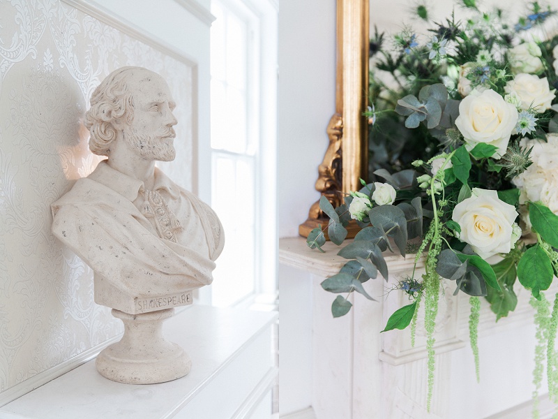 Shakespeare Bust and Flowers at Belair House