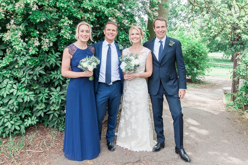 Bridal Party in Navy and White at Belair House