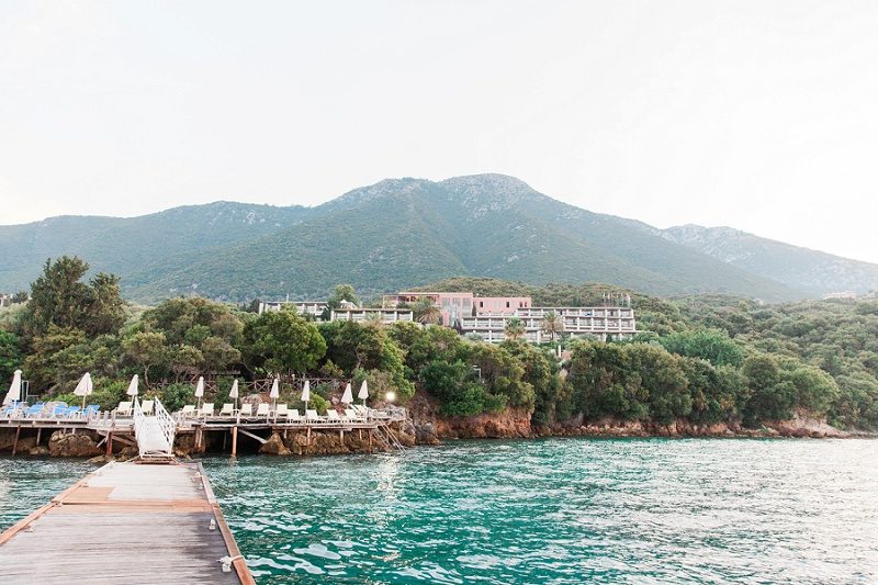 The Jetty and Beautiful Ionian Blue Hotel on Lefkada Greece