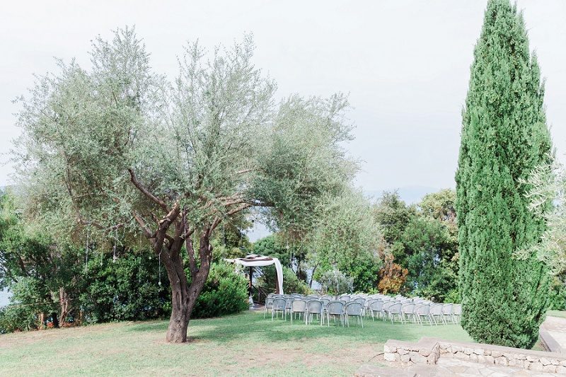 Beautiful Bohemian Garden Ceremony Area at Ionian Blue