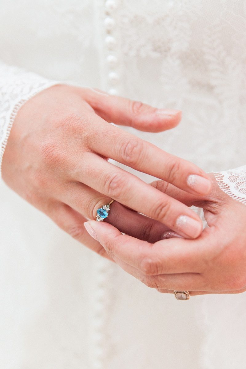 Blue Topaz Ring Worn By The Bride