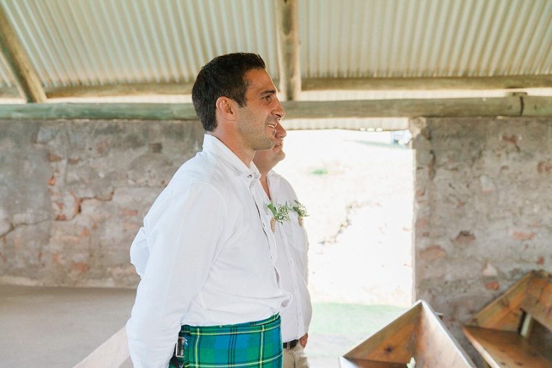 Groom in a Kilt Waiting for the Bride 