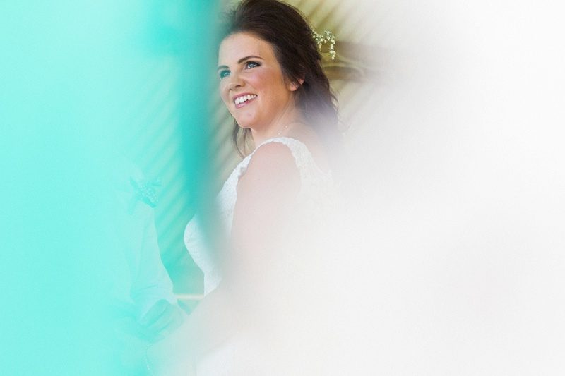 Beautiful Bride at Her Pistachio and White Wedding