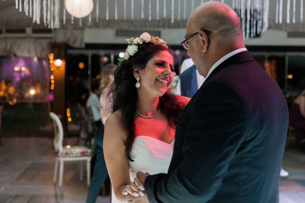 Bride dances with her father during her wedding reeption at Plein Air Estate in Cairo
