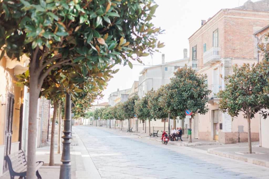 The streets of Italian village of Chieuti in Apulia