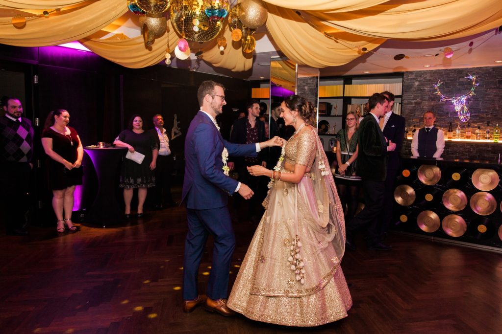 Bride and grooms first dance at South Place Hotel in London