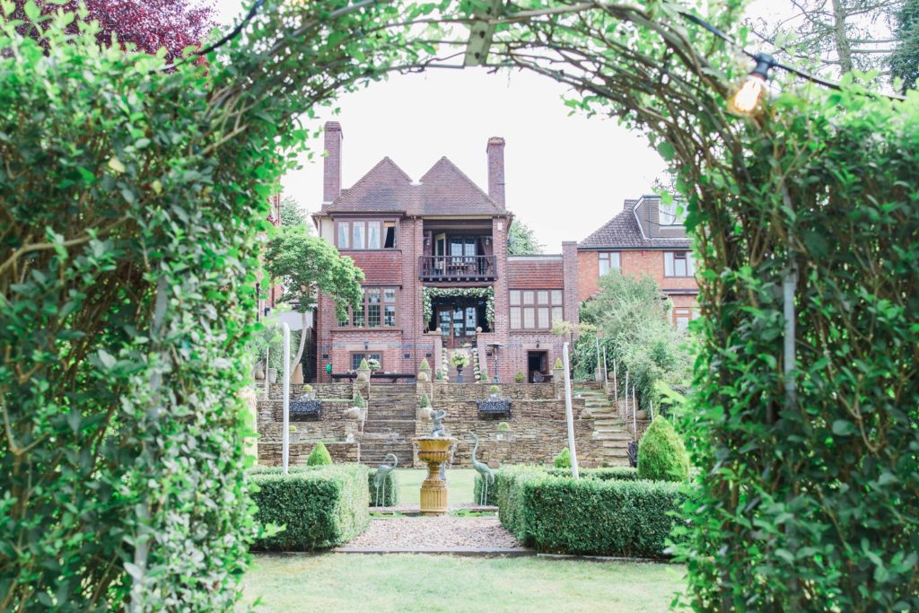 Double storey English brick house and gardens in Leicestershire