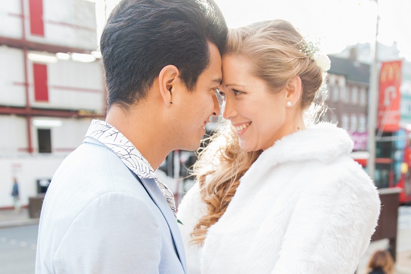 White and Pastel Blue London Wedding by Maxeen Kim Photography