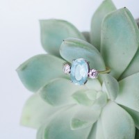Vintage Topaz and Diamond Engagement Ring by Maxeen Kim Photography