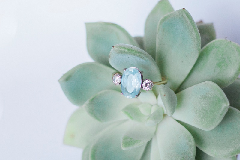 Vintage Topaz and Diamond Engagement Ring by Maxeen Kim Photography