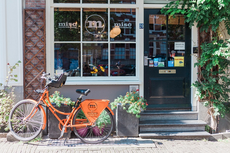 Bike Outside a Pub in Amsterdam, The Netherlands by Maxeen Kim Photography