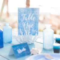 Blue Beach inspired wedding table setting by Maxeen Kim Photography, Luxury Photographer in Greece and the UK