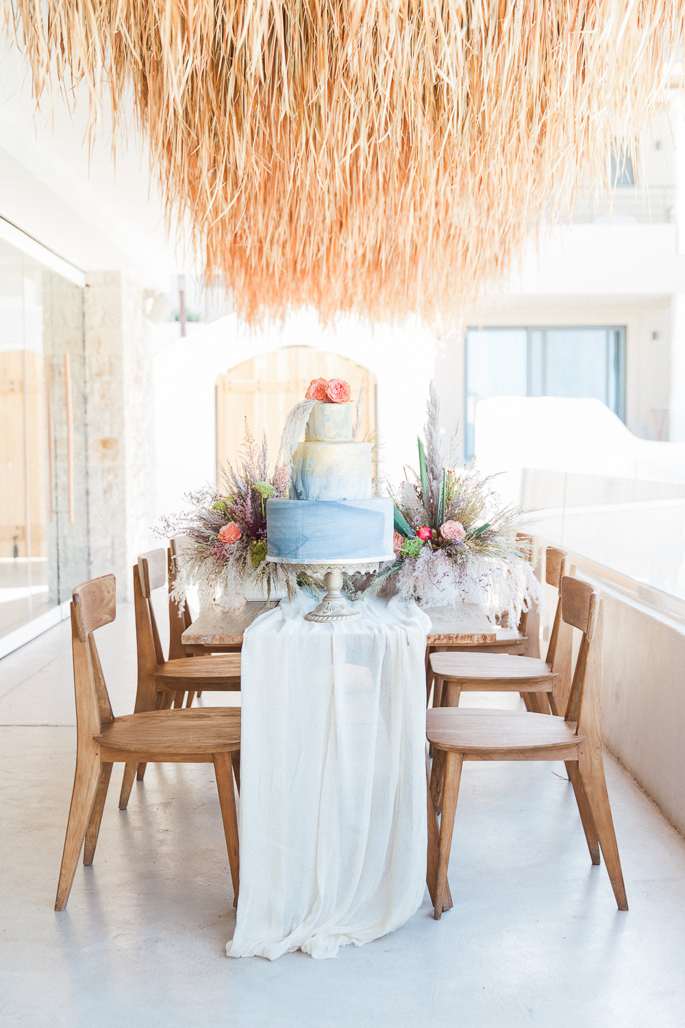 Wedding cake table at Crystal Waters Lefkada in Greece