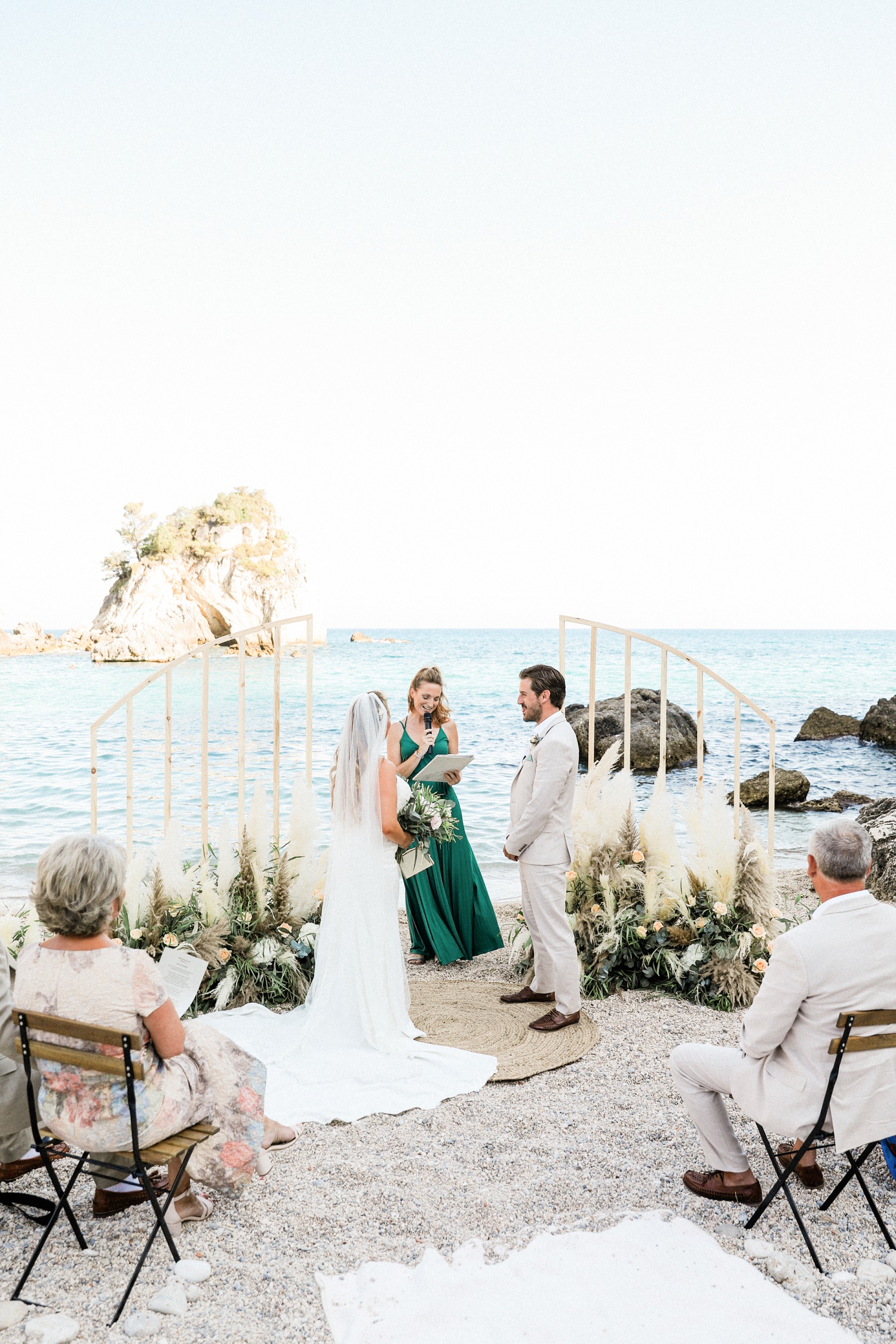 Boho beach wedding ceremony in Parga