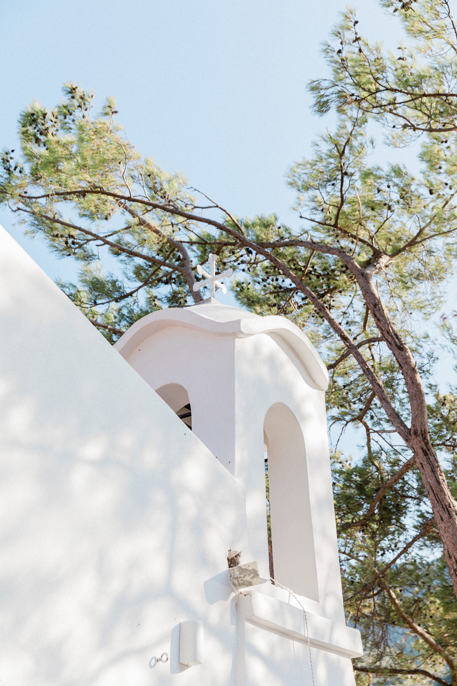 The bell town of the Greek church on Lazaretto Islet in Ithaca